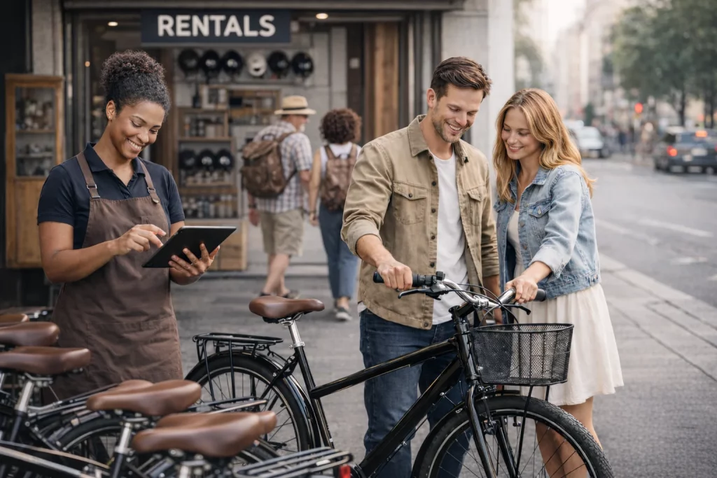 Bike Rental shop scene